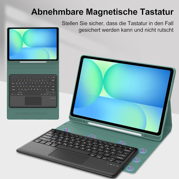 Tastatur für Samsung Galaxy Tab S10 FE+ Plus 13.1 Zoll 2025 mit Touchpad, Hülle mit Tastatur für Tab
