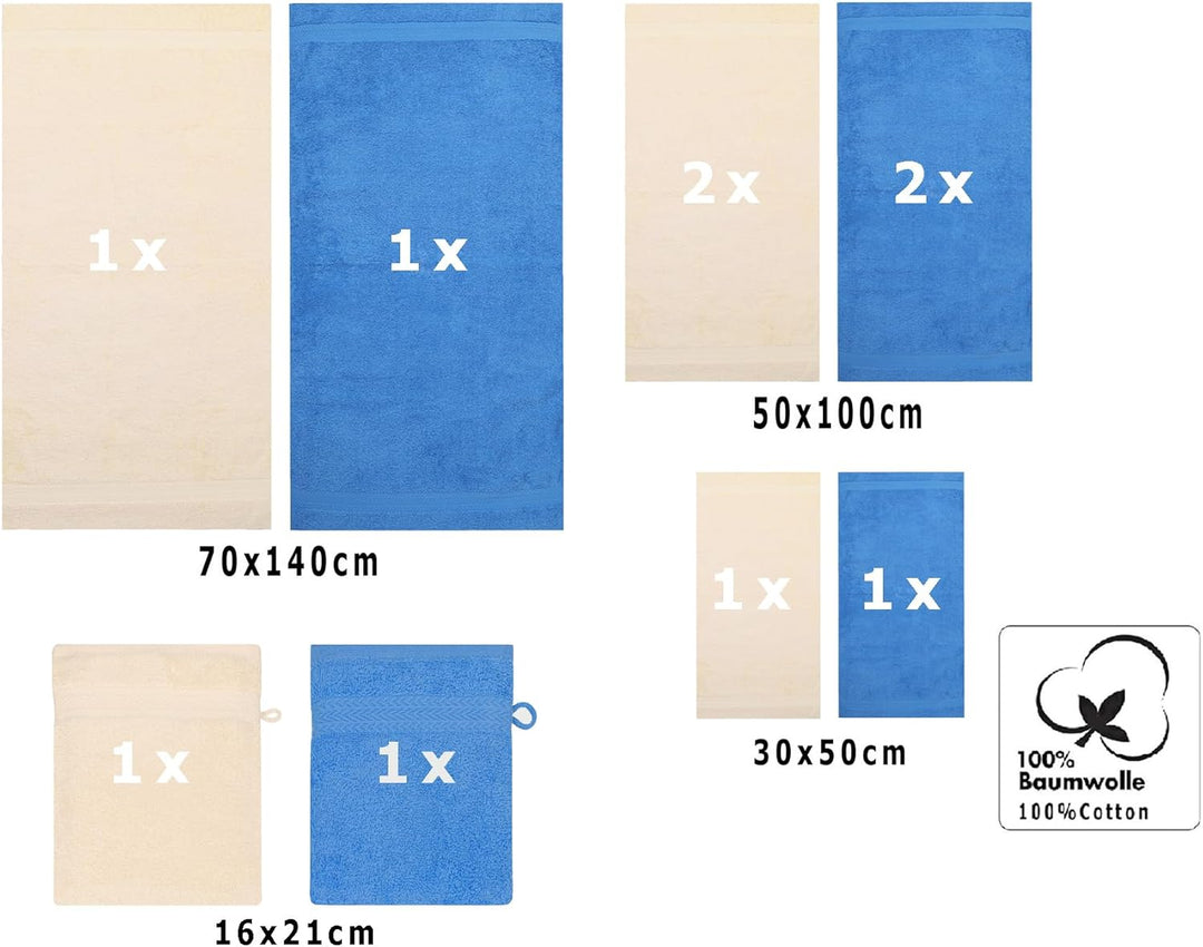 Betz 10-TLG. Handtuch-Set Premium 100% Baumwolle 2 Duschtücher 4 Handtücher 2 Gästetücher 2 Waschhan