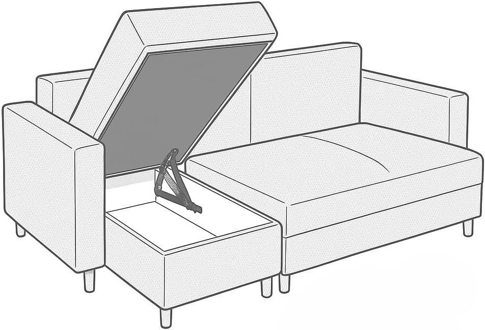 Springaufbeschlag mit Feder – 1 Paar Möbelscharnier für Bettkästen, Liegen & Sofas – Hebebeschlag kl