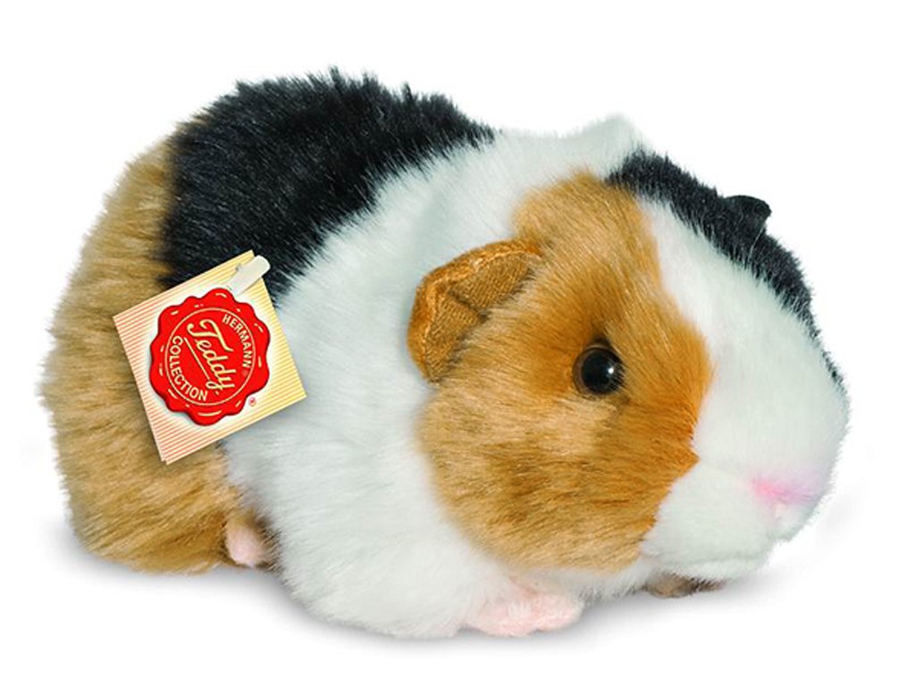 Teddy Hermann 92640 Meerschweinchen 20 cm, 3-farbig, Kuscheltier mit idealem Recyclinganteil (Füllma