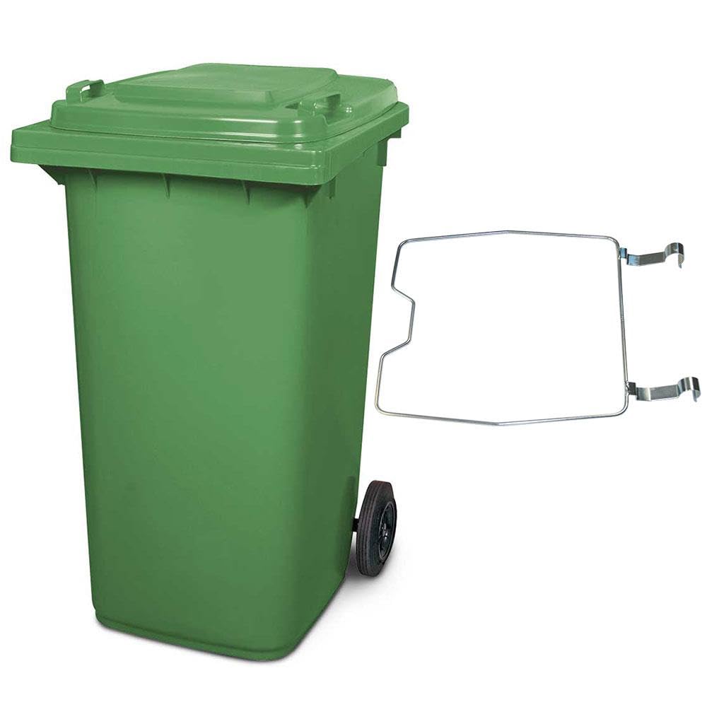 BRB Mülltonne MGB 240 Liter, mit Klemmring für Müllsäcke (grün), grün