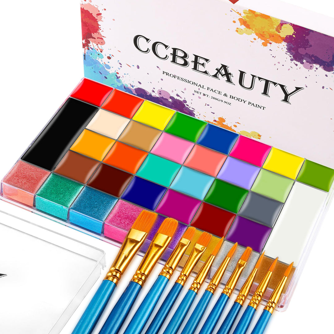 CCbeauty Bodypainting 36 Farben Face Paint Professional Theaterschminke Ölbasierte ungiftige Make-Up