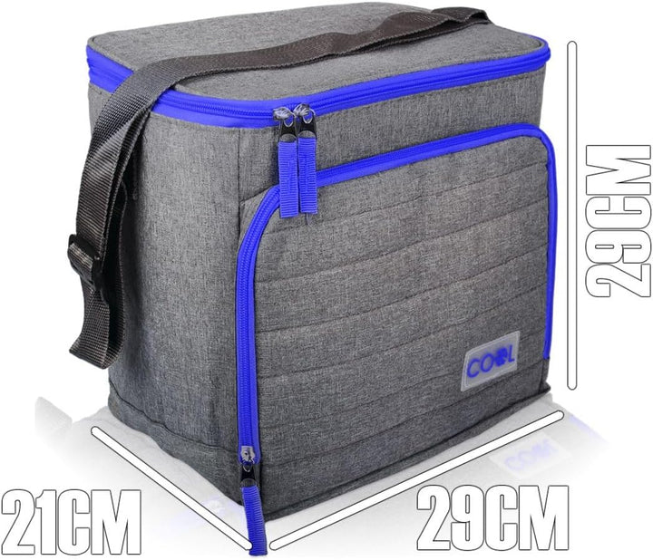 18 Liter Kühltasche Thermotasche Einkauf Picknick Schwimmbad Tasche Isoliertasche Grau-Blau, Grau-Bl