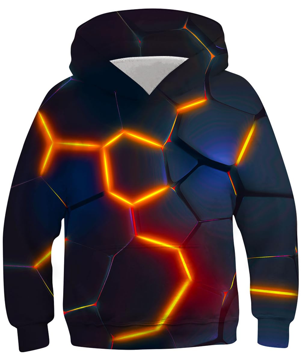 kids4ever Unisex Kinder Hoodie 3D Lustig GedrucKt Kapuzenpullover Langarm Pullover Hoodies Sweatshir