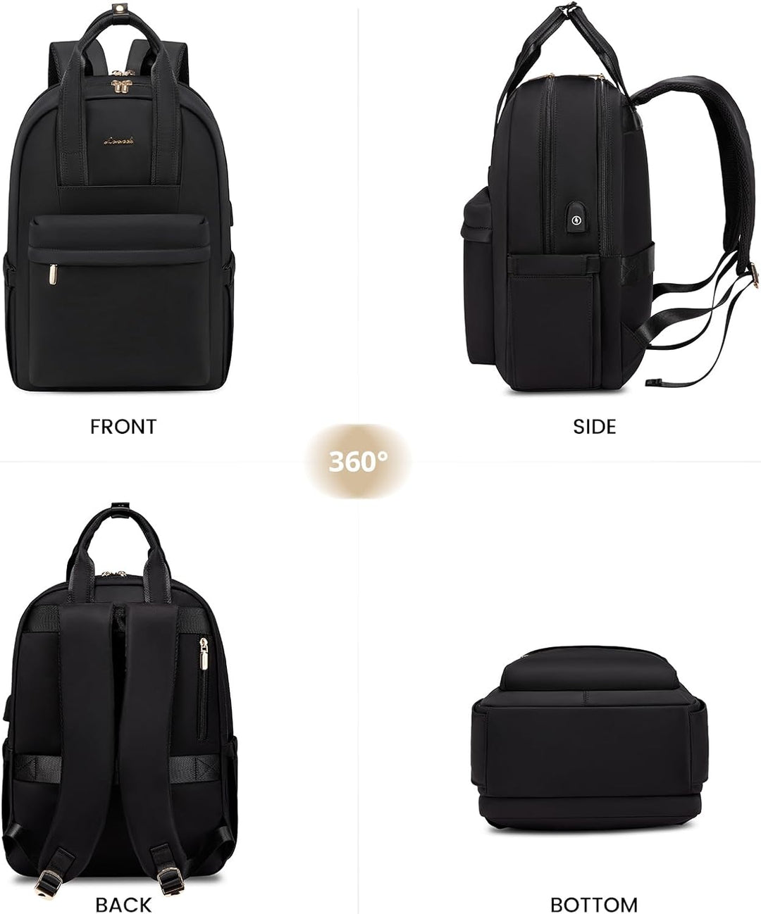 LOVEVOOK Rucksack Damen, 15,6 Zoll Laptop Schulrucksack Teenager Mädchen mit Laptopfach, Wasserdicht