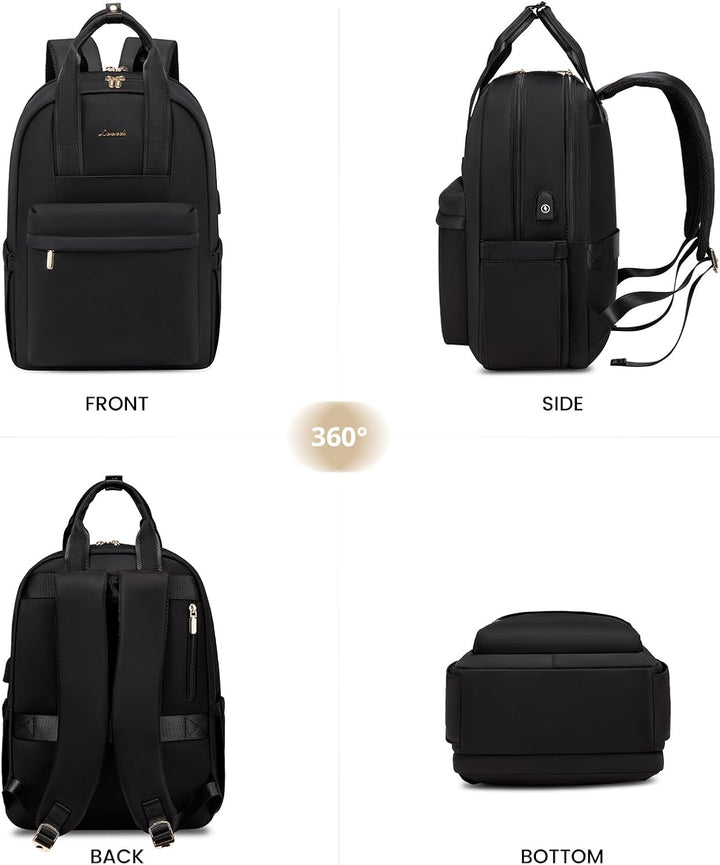 LOVEVOOK Rucksack Damen, 15,6 Zoll Laptop Schulrucksack Teenager Mädchen mit Laptopfach, Wasserdicht