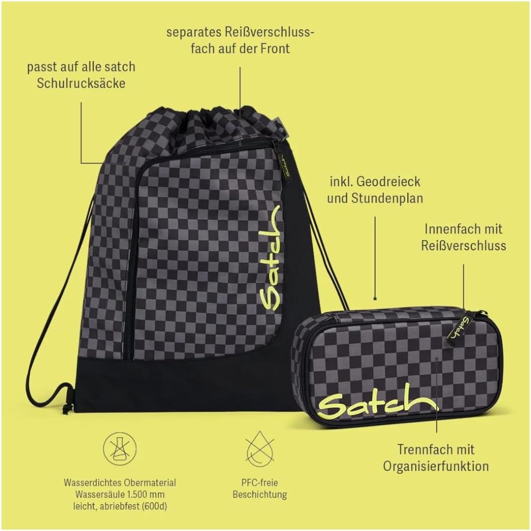 Satch Pack Bundle ab 5. Klasse ergonomisch 4-teilig 30L Stauraum standfest Organisationstalent Dark