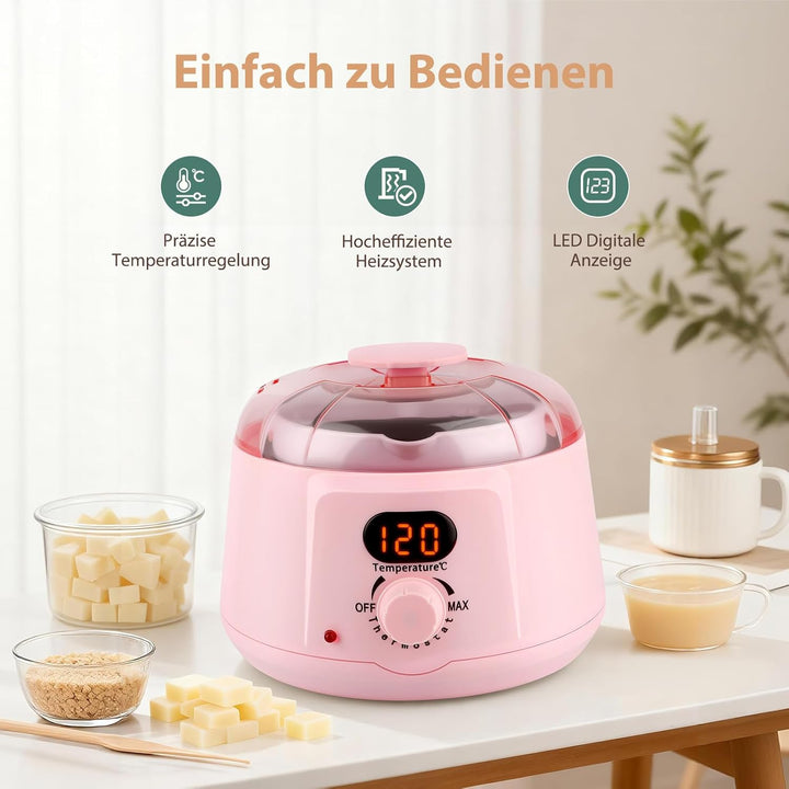 Elektrischer Wachsschmelzer, mit 2 Herausnehmbaren Innentöpfen Wachsschmelzofen - 100x Dochte, Docht