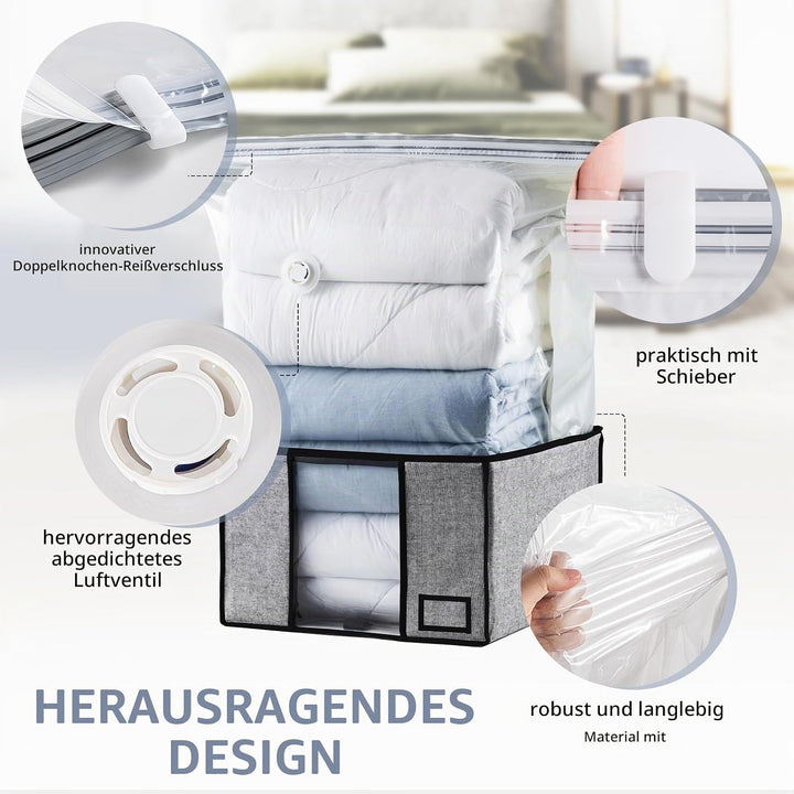 TAILI Vakuumbeutel für Kleidung mit Aufbewahrungsbox 2 in 1 Design 40 x 42 x 25 CM Vakuumbeutel für