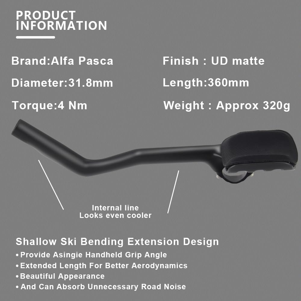 Alfa Pasca rennrad lenkeraufsatz triathlon 360mm aero triathlon lenker carbon 40° TT Bar Extender 40