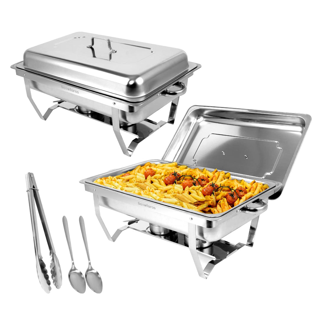 Snowtaros Chafing Dish Set, Wärmebehälter für Speisen, 9L Edelstahl Warmhaltebehälter Essen, Speisen