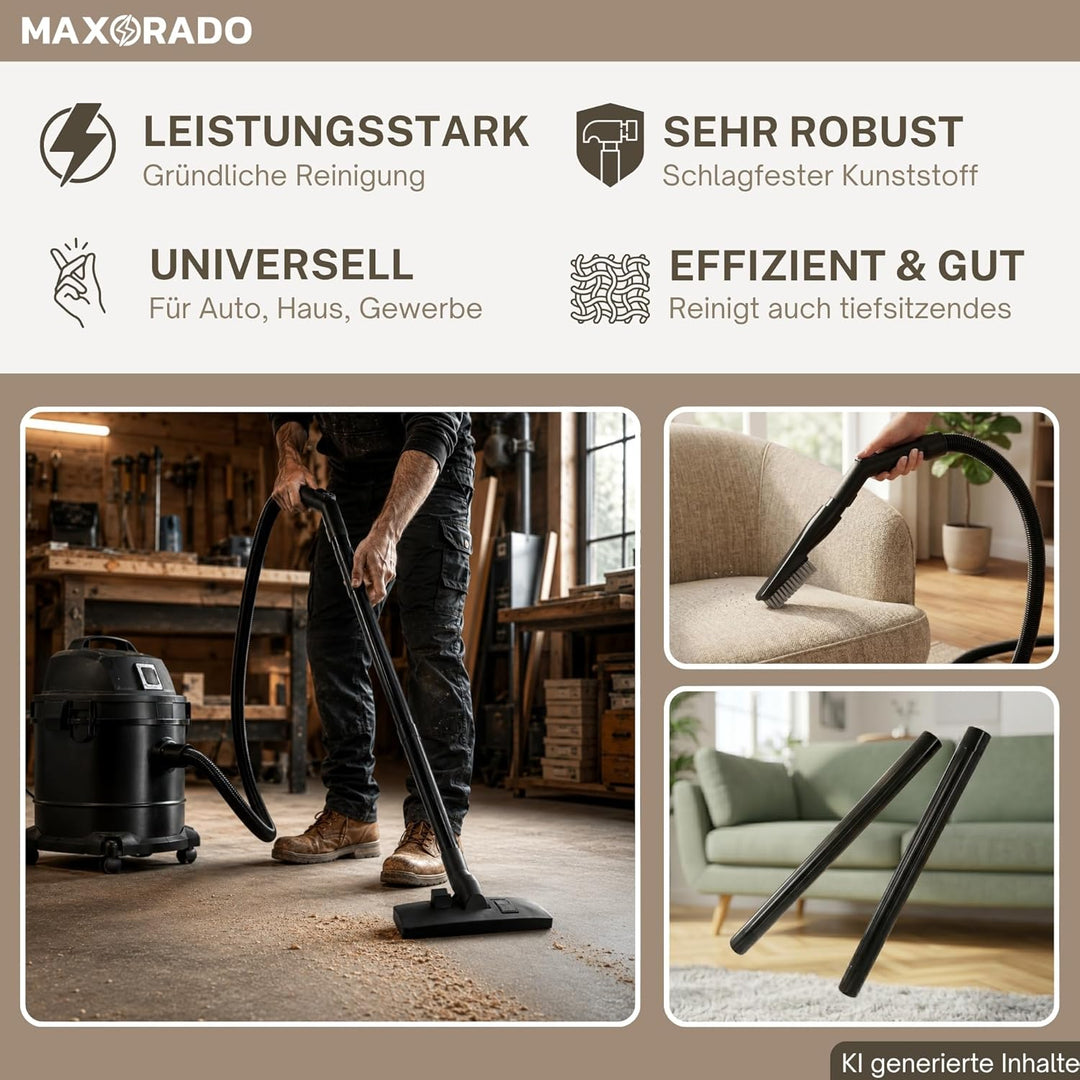 1,5m Set Ersatzteile Staubsaugerrohr Handgriff Staubsaugerschlauch Bodendüse Bürste passend für Faki