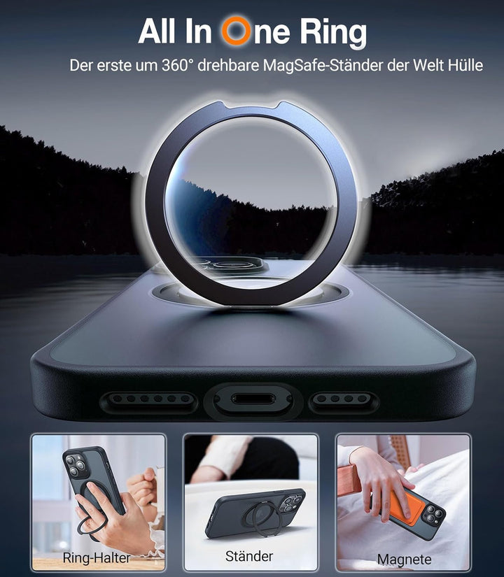 TORRAS 360° Magnetischer Ring Ständer für iPhone 14 Pro Max Hülle mit MagSafe [Zertifiziert Stossfes
