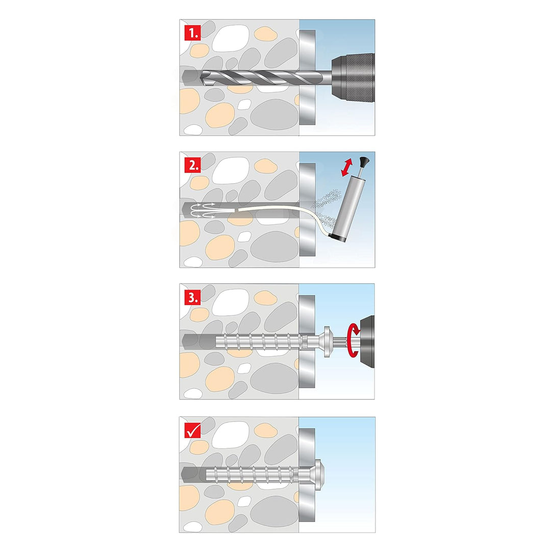 TOX Schraubanker Sumo Max 1 FK 6x50 mm, Flachkopf, Stahl verzinkt, bauaufsichtlich zugelassen für di