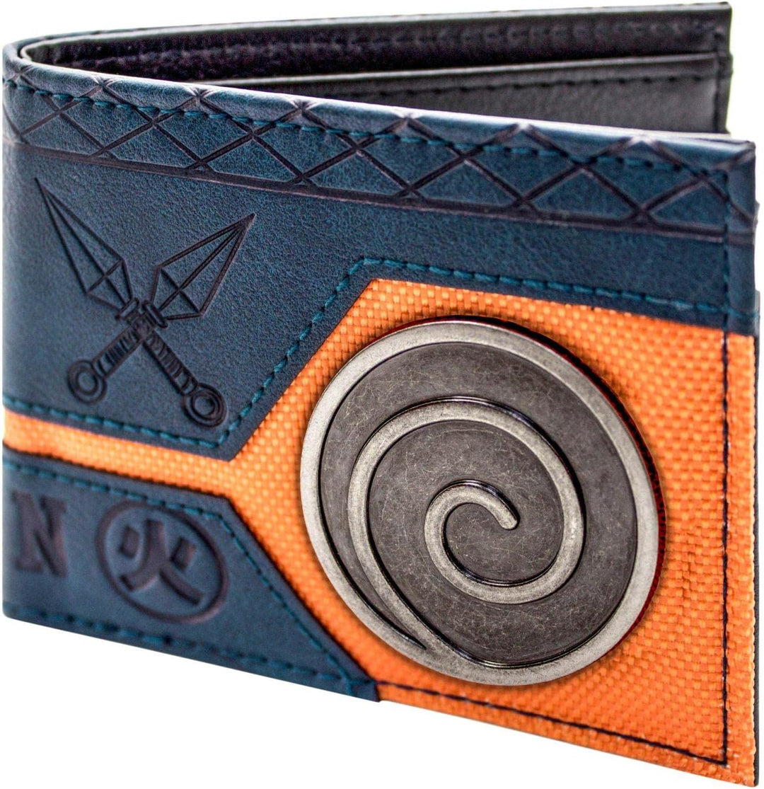 Shinobi Ninja Uzumaki Clan Swirl Crest Konoha Metallabzeichen Emblem Geldbörse/Geldbeutel Zweifach I