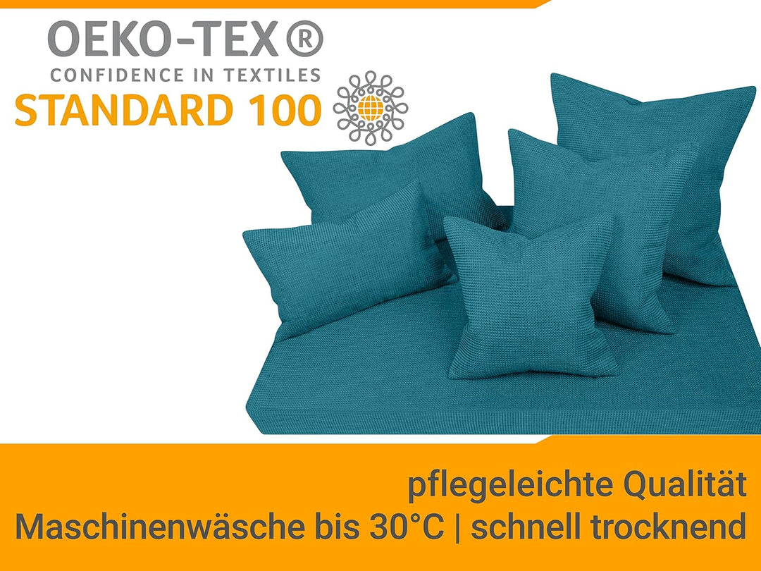 npluseins 2er Pack Kissenhüllen mit Struktur-Muster - Polsteroptik 617.767, 1 Pack (2 Stück) - Kisse