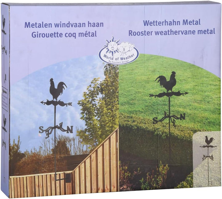 Esschert Design Wetterhahn aus Metall, 45,0 x 40,0 x 134,3 cm