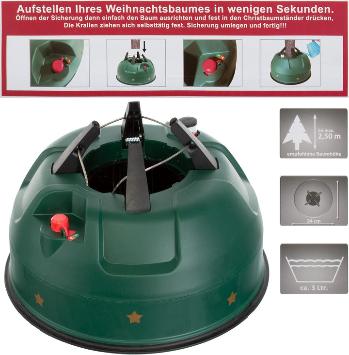 Brandsseller Christbaumständer bis zu 2,5 m Bäume Automatisches Verschlusssystem Selbstfixierend und