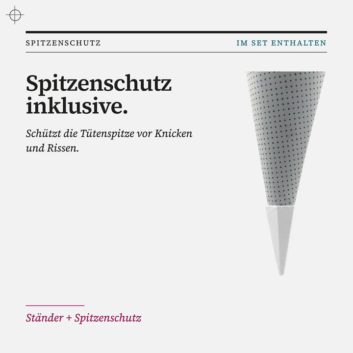 Generisch Schultütenständer + Spitzenschutz für Schultüten 70 &amp; 85 cm | Schultütenhalter &amp; Schutz fü