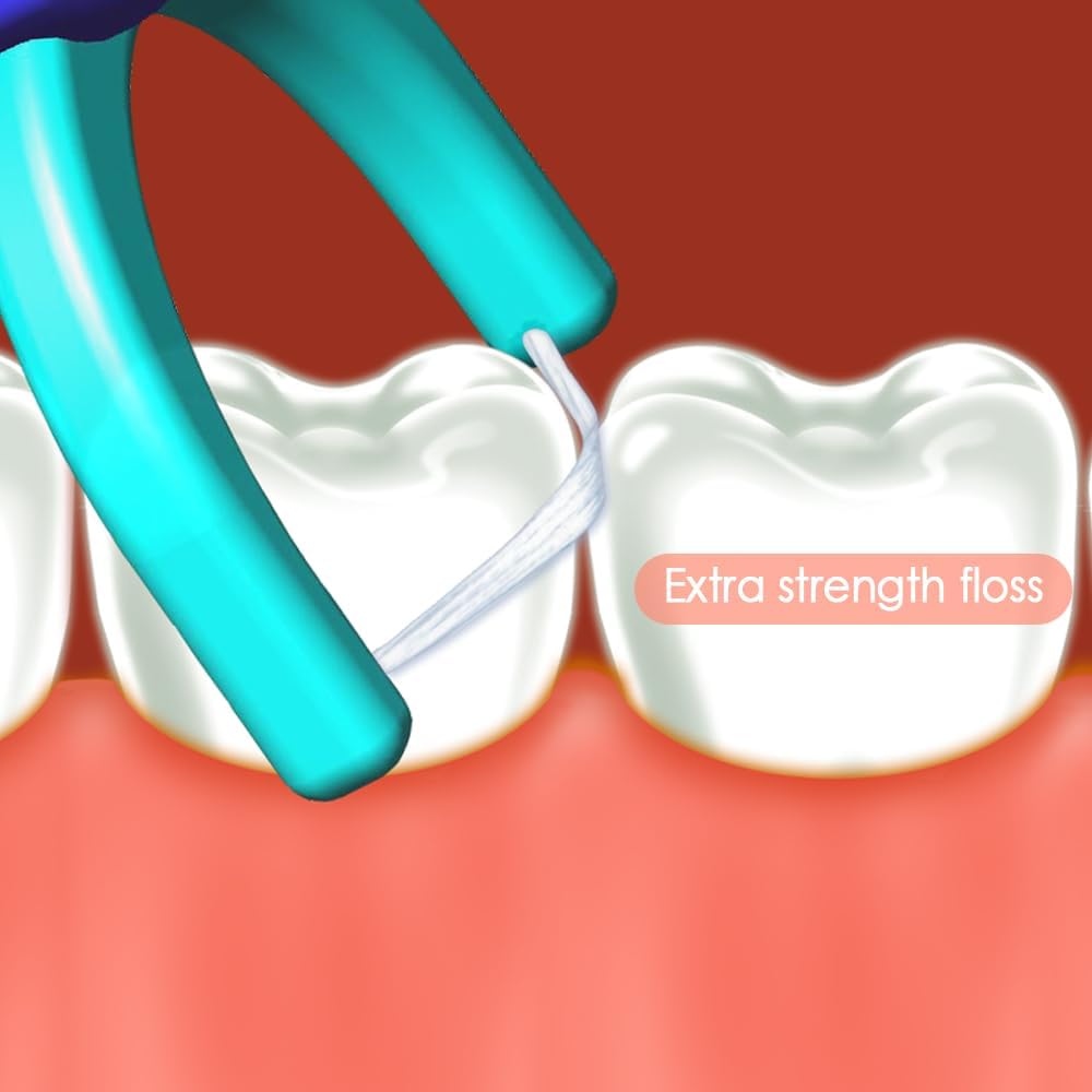 T.Smile Evolutionary Clean Zahnseide, Nachfüllset mit mittellangem Griff, 200 extra starke Nachfüllp