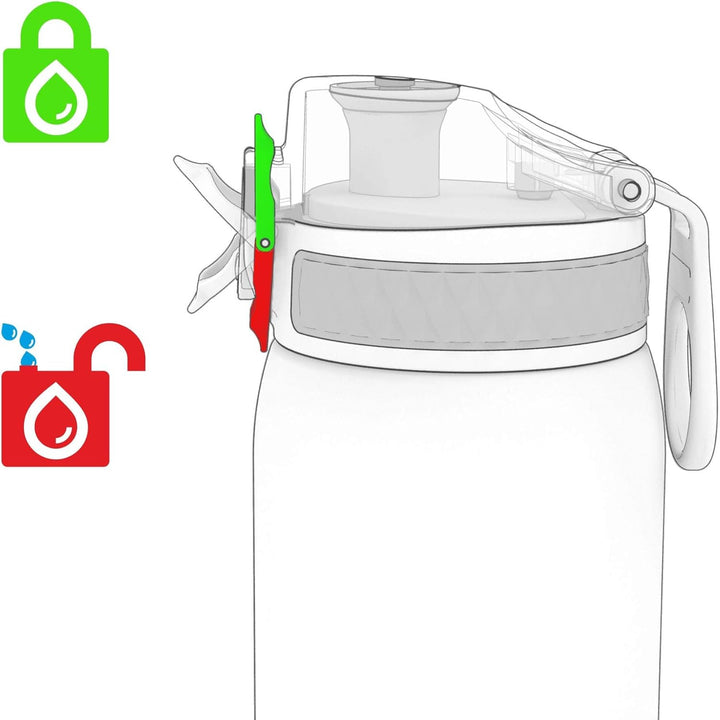 Ion8 1 Liter Edelstahl Trinkflasche, Auslaufsicher, Einhandöffnung, Sichere Verriegelung, Spülmaschi