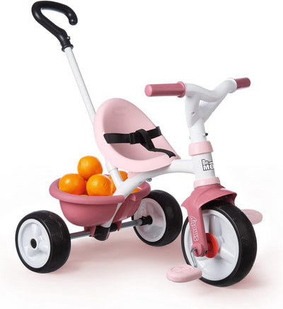 Smoby - Be Move rosa - Kinderdreirad mit Schubstange, Sitz mit Sicherheitsgurt, Metallrahmen, Pedal-