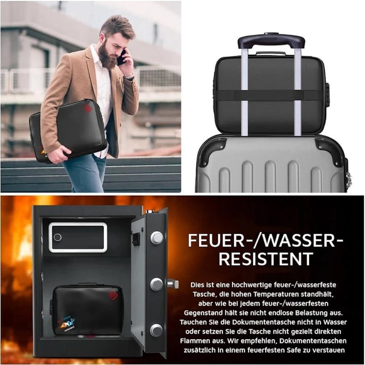 kh-security 370217 BIG Feuerfeste Dokumententasche feuergeschützt, wasserdicht Zahlenschloss