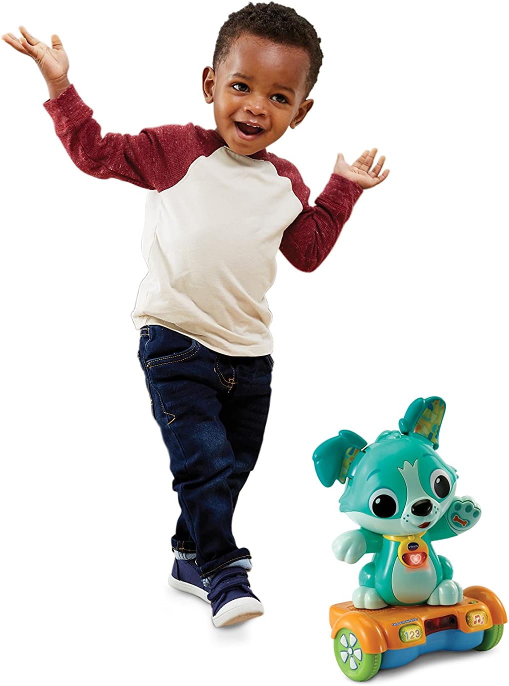 Vtech Baby Fang-Mich-Hündchen – Motorisiertes Hoverboard-Hündchen animiert zur Bewegung – Mit wackel