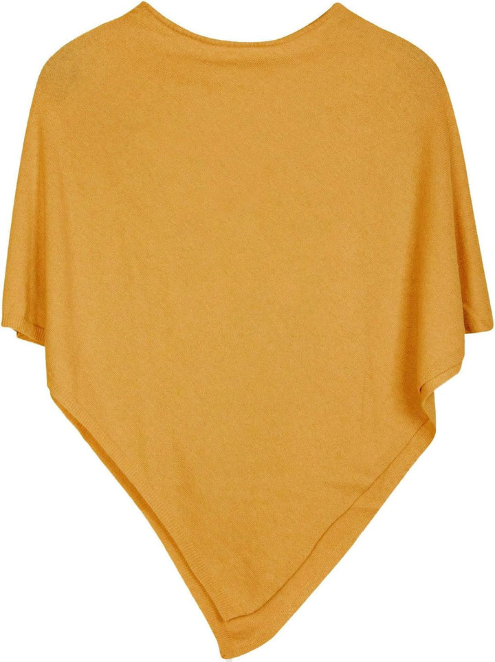 styleBREAKER Damen Feinstrick Poncho in Unifarben, leicht asymmetrischer Schnitt, Ärmellos, Rundhals