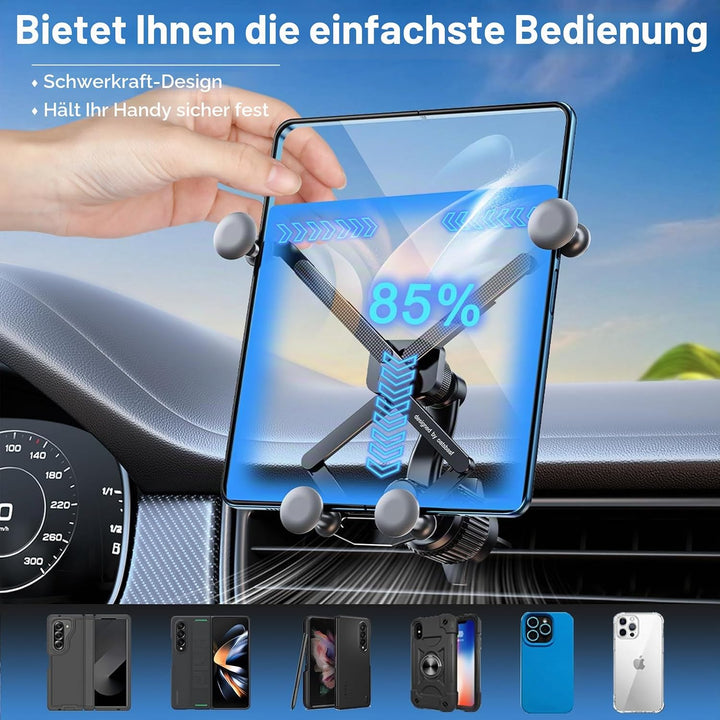 Z Fold 6 5 4 3 2 Autohalterung, [2 Formen und Dicke Schutzhüllefreundlich] Schwerkraft-Handyhalterun