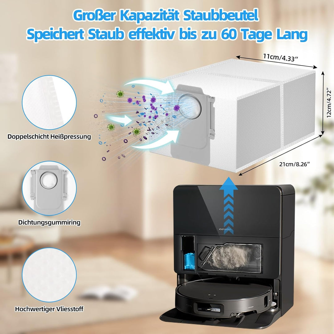28 Stück Zubehör für Roborock Saros 10R / Qrevo CurvX/Qrevo Curv 2 Pro Saugroboter, Ersatzubehör 4 H