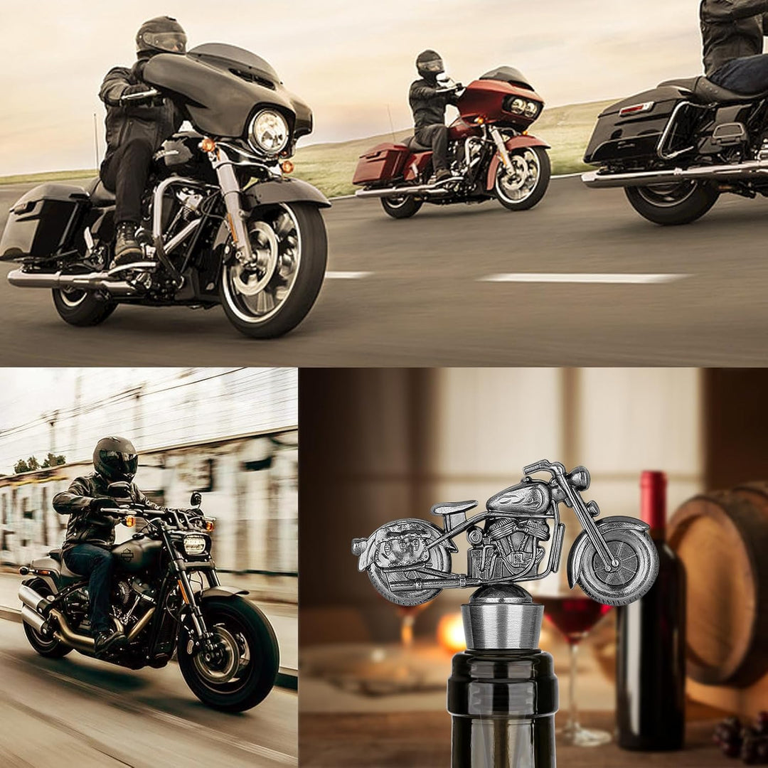 LKKCHER Motorrad Weinflaschenverschluss, Weihnachtsgeschenke Weinsparer, Motorrad Geschenke für Männ