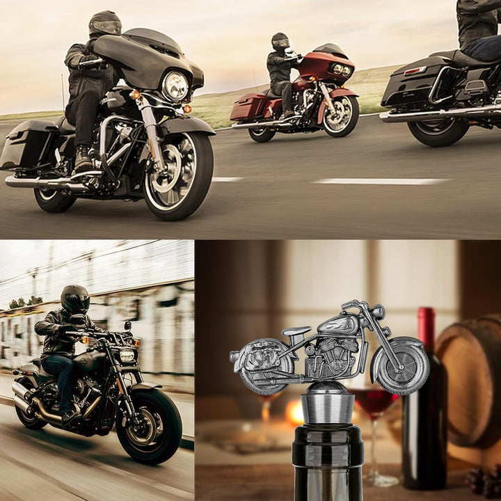 LKKCHER Motorrad Weinflaschenverschluss, Weihnachtsgeschenke Weinsparer, Motorrad Geschenke für Männ