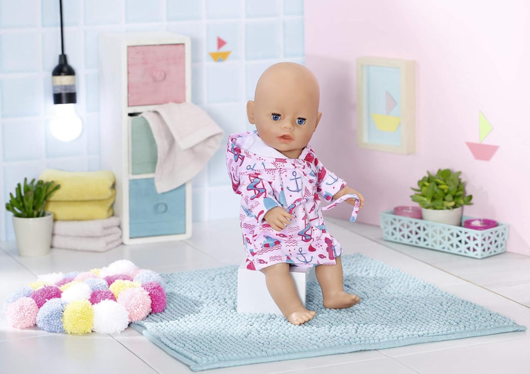 BABY born Bath, Puppenbademantel mit maritimen Motiven, für 43 cm Puppen 830642 Zapf Creation