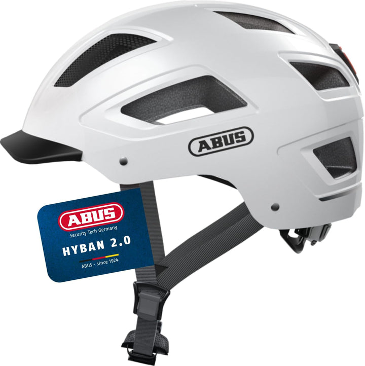 ABUS Stadthelm Hyban 2.0 - Fahrradhelm mit Rücklicht, ABS-Hartschale, guter Passform - für Damen und