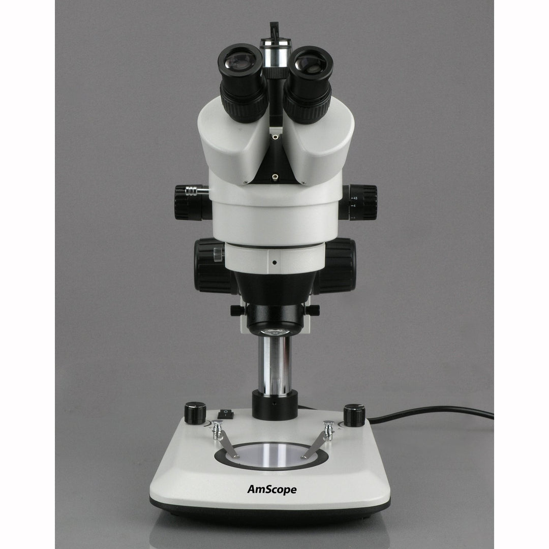 AmScope SMDG-2T-6WB Neues Doppelte Lit 6W LED Trinokulares Stereo Zoom Mikroskop, 7X-45X