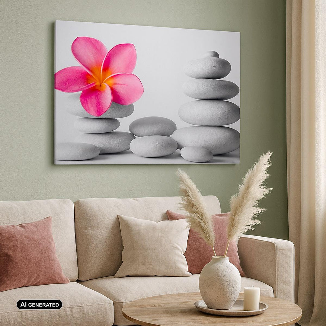 Bilder auf Leinwand 100x70cm Leinwandbild Spa buddhismus ruhig blume Gross Wanddeko Bild Schlafzimme