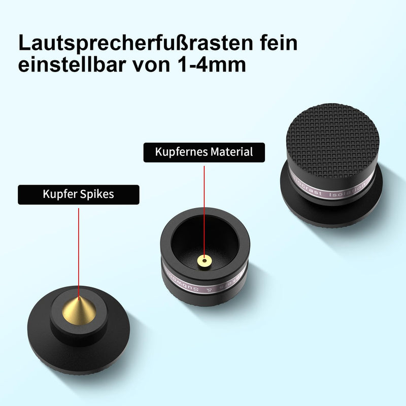 Brollitest Lautsprecher Spikes,4 Satze Hohe Verstellbar Subwoofer Lautsprecher Füsse,for Audioverstä