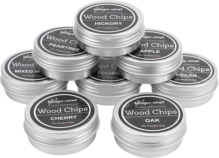 8 STÜCKE Räucherholz-Chips, Whisky-Holz-Chips-Cocktail-Raucher-Kit für Anfänger, Professionelle Bark