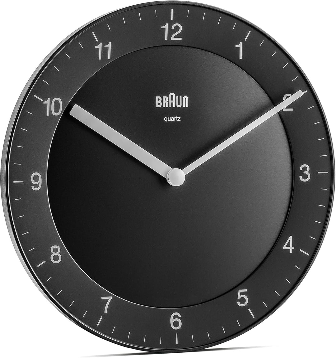 Braun Klassische analoge Wanduhr mit ruhigem Quarzuhrwerk, leicht lesbarem Zifferblatt mit 20 cm Dur