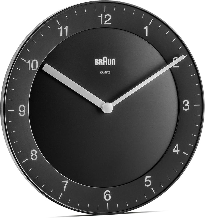 Braun Klassische analoge Wanduhr mit ruhigem Quarzuhrwerk, leicht lesbarem Zifferblatt mit 20 cm Dur