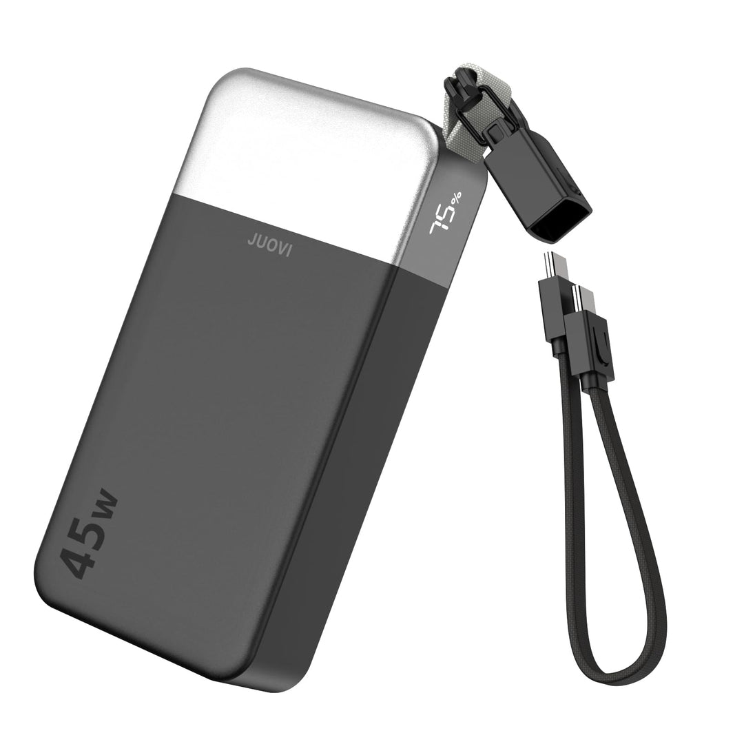 JUOVI Power Bank, 45W 20000mAh Powerbank mit USB C Kabel Schnellladung | Grosse Externe Handyakkus m