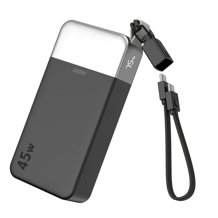 JUOVI Power Bank, 45W 20000mAh Powerbank mit USB C Kabel Schnellladung | Grosse Externe Handyakkus m