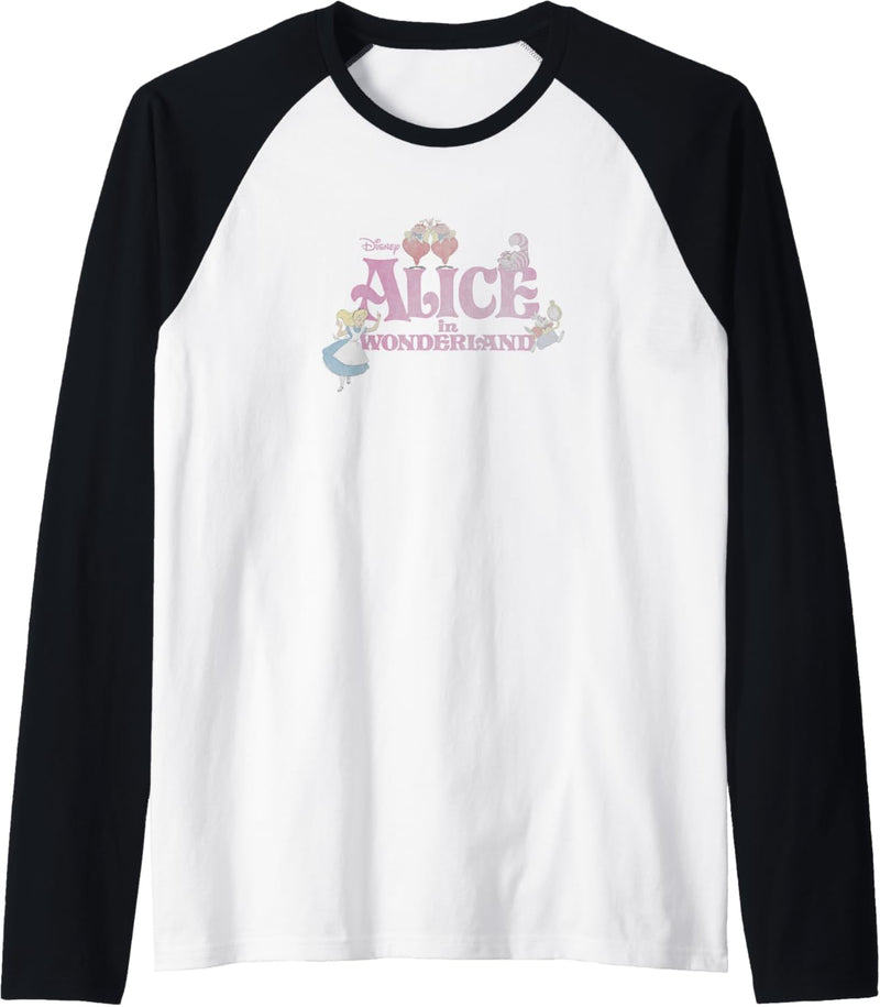 Disney Alice In Wonderland Group Shot Movie Title Raglan