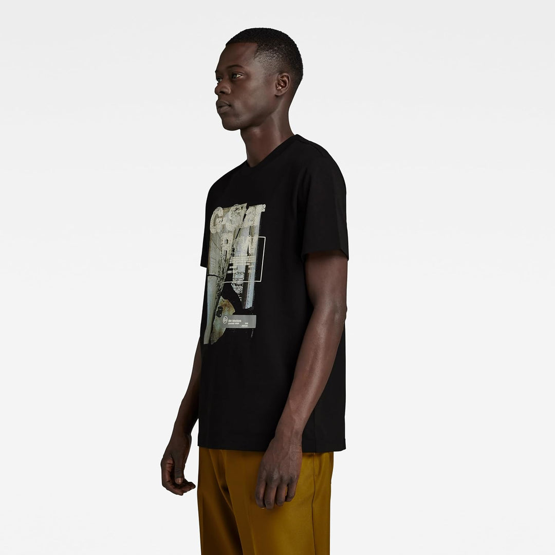 G-Star RAW Herren Hq Print T-Shirt S Schwarz (Dk Black D23899-c336-6484), S Schwarz (Dk Black D23899