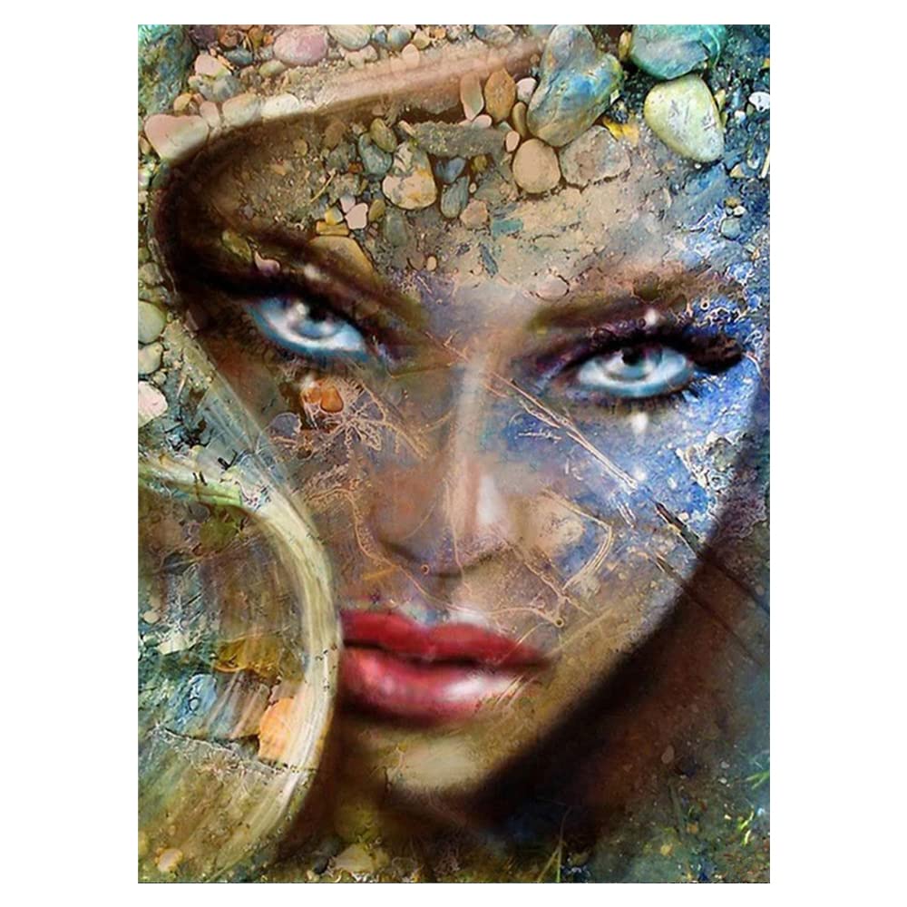 DCIDBEI 40 x 50 cm | 5D DIY Diamond Painting Rund, Abstrakt Diamant Malerei Gaia, Mutter Erde,malen