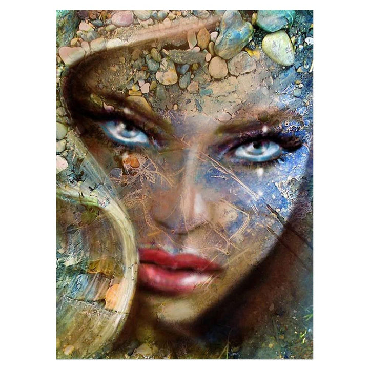 DCIDBEI 40 x 50 cm | 5D DIY Diamond Painting Rund, Abstrakt Diamant Malerei Gaia, Mutter Erde,malen