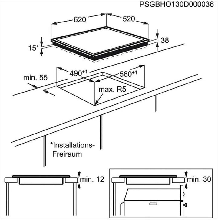 AEG HK654070FB Autarkes Kochfeld / Strahlenbeheizt / Slider-Bedienung / 60 cm / Facetten-Design / 4