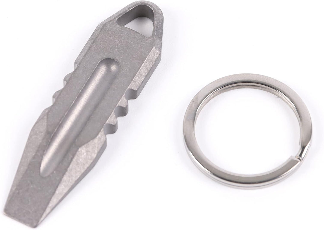 Hamans Tragbarer Mini-Schlüsselanhänger aus Titan, EDC (grau), Grau