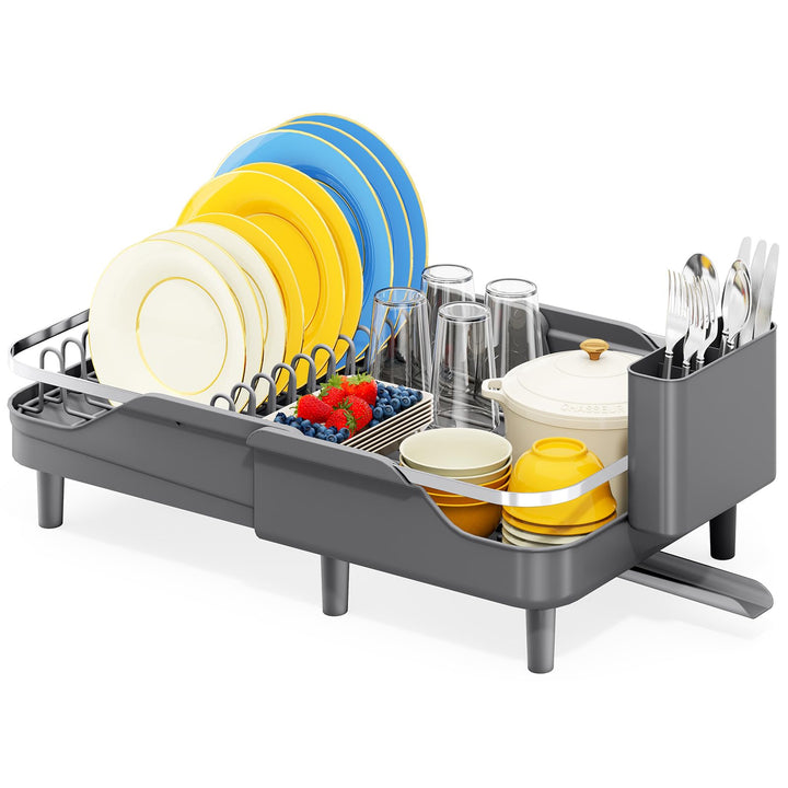 Urackify Ausziehbares Abtropfgestell, Grau, Grau